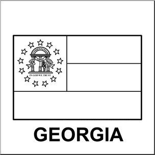 Clip Art: Flags: Georgia B&W