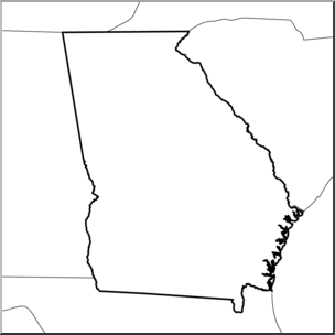 Clip Art: US State Maps: Georgia B&W