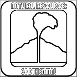 Clip Art: Natural Resources: Geothermal B&W Labeled