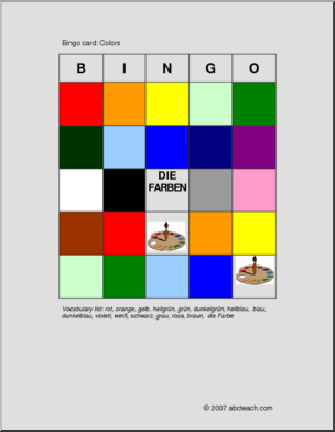 German: Bingo – Colors