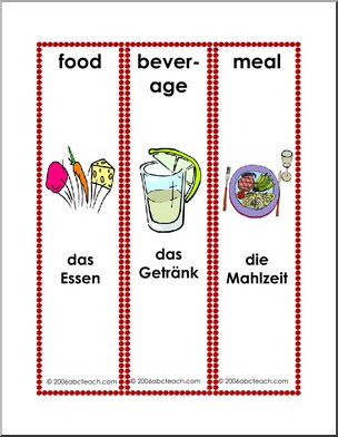 German: Bookmarks – Basic Foods