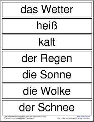 German: Word Wall – Weather