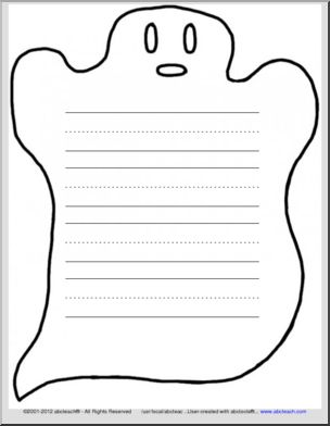 Ghost Themed Writing Paper with 3-ruled lines (primary)