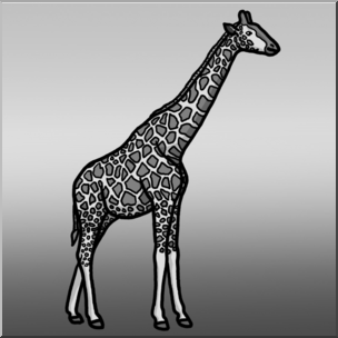 Clip Art: Giraffe Grayscale