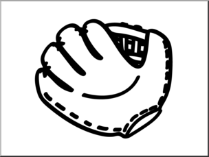 Clip Art: Basic Words: Glove B&W Unlabeled