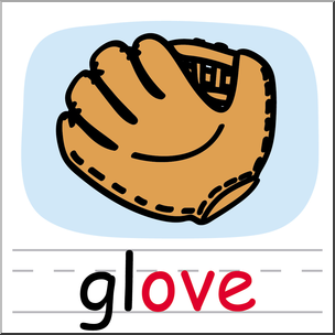 Clip Art: Basic Words: -ove Phonics: Glove Color