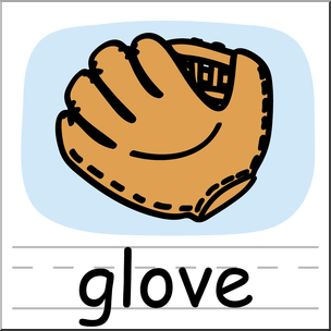 Clip Art: Basic Words: Glove Color Labeled