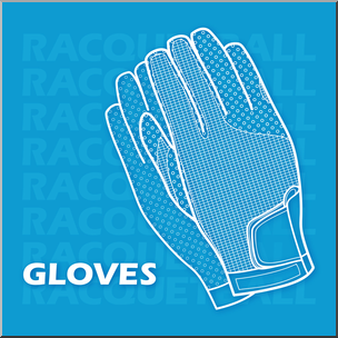 Clip Art: Racquetball Gloves 2 Color