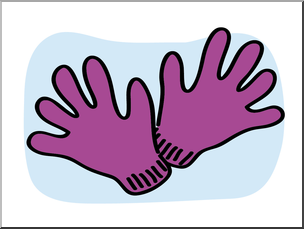 Clip Art: Basic Words: Gloves Color Unlabeled