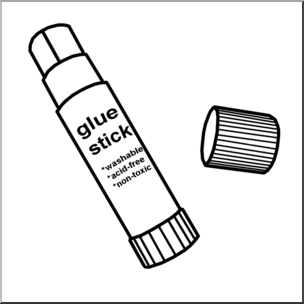 Clip Art: Glue Stick 1 B&W