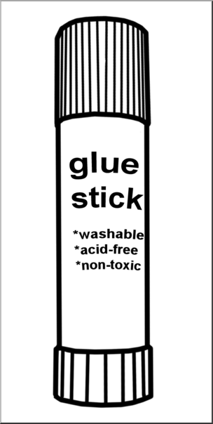 Clip Art: Glue Stick 2 B&W