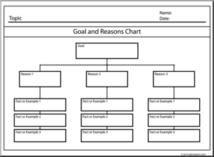 Clip Art: Goal and Reasons Chart Landscape B&W