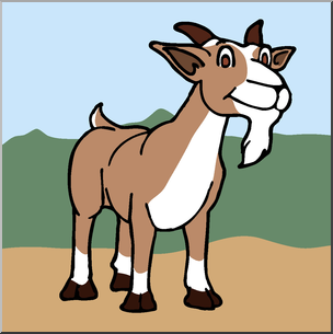 Clip Art: Cartoon Goat: Billy Goat Color