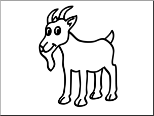 Clip Art: Basic Words: Goat B&W Unlabeled