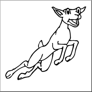 Clip Art: Cartoon Goat: Kid B&W