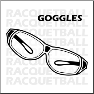 Clip Art: Racquetball Goggles 2 B&W