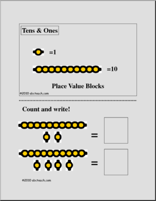 Golden Bead Place Value Counting Blocks Tens Booklet (elementary) Math