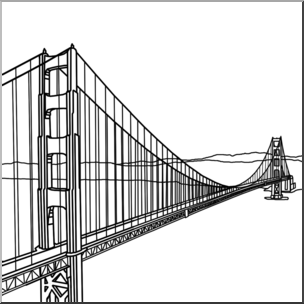 Clip Art: Golden Gate Bridge B&W
