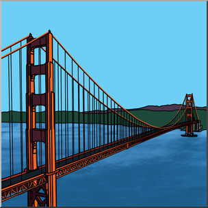 Clip Art: Golden Gate Bridge Color