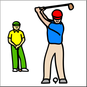 Clip Art: Golfers Color