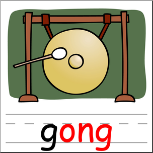Clip Art: basic Words: -ong Phonics: Gong Color