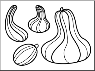 Clip Art: Gourds B&W