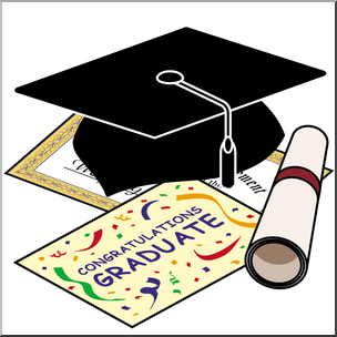 Clip Art: Graduation Illustration Black Cap