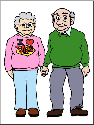 Clip Art: Family: Grandmother & Grandfather Color