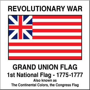Clip Art: Flags: Revolutionary War Grand Union Flag Color