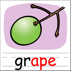 Clip Art: Basic Words: -ape Phonics: Grape Color