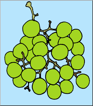 Clip Art: Fruit: Realistic Grapes Color 2
