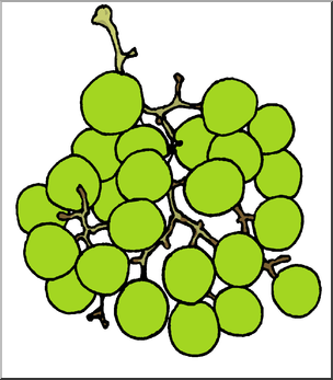 Clip Art: Fruit: Realistic Grapes Color 1