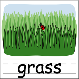 Clip Art: Basic Words: Grass Color Labeled