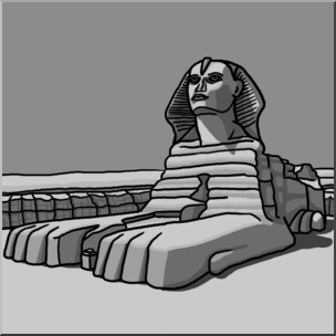 Clip Art: Great Sphinx Grayscale