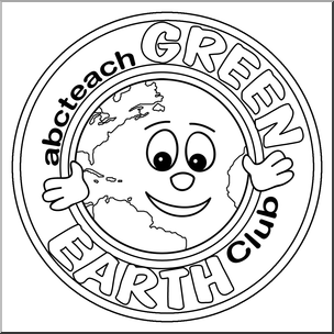 Clip Art: Green Earth Club Logo 2 B&W