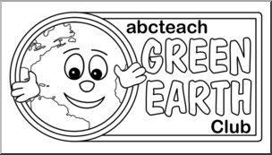 Clip Art: Green Earth Club Logo 1 B&W