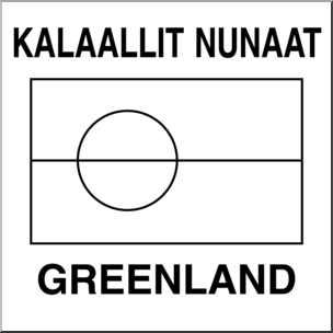 Clip Art: Flags: Greenland B&W