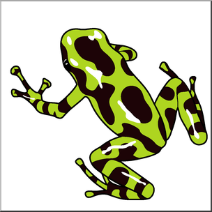 Clip Art: Frogs: Green & Black Poison Dart Frog Color 1