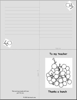 Greeting Card: Thank-you Teacher a Bunch (foldable) (elem)