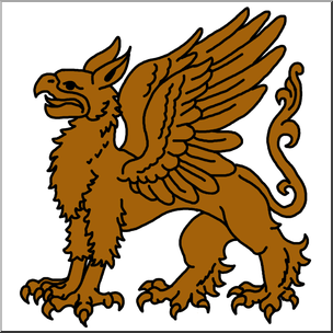 Clip Art: Heraldry: Heraldic Griffin Color