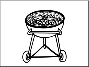 Clip Art: Basic Words: Grill B&W Unlabeled