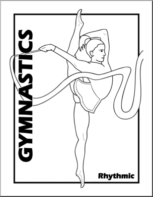 Clip Art: Gymnastics Rhythmic B&W