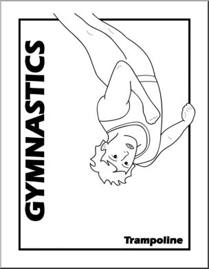 Clip Art: Gymnastics Trampoline B&W
