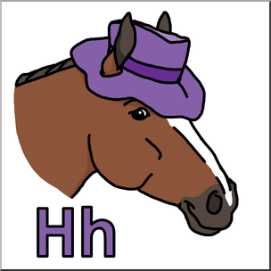 Clip Art: Alphabet Animals: H – Horse Has a Hat Color