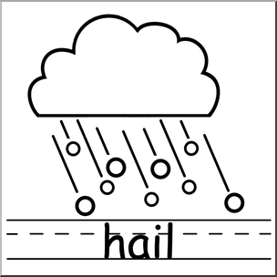 Clip Art: Weather Icons: Hail B&W Labeled