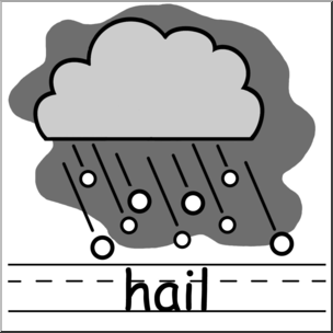 Clip Art: Weather Icons: Hail Grayscale Labeled