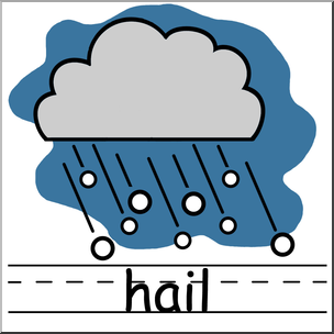 Clip Art: Weather Icons: Hail Color Labeled