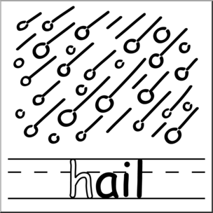 Clip Art: Basic Words: -ail Phonics: Hail B&W