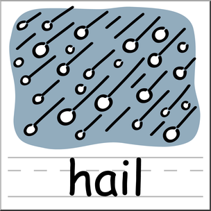 Clip Art: Basic Words: Hail Color Labeled