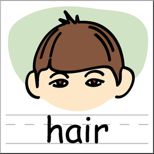 Clip Art: Basic Words: Hair Color Labeled